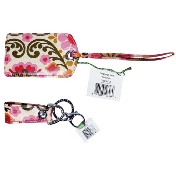 Retired NWT VERA BRADLEY 2 Piece Set Folkloric Loop Keychain & Luggage Tag - Picture 2 of 8